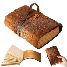 Leather Journal Embossed Handmade Travel Diary Vintage Writing Bound Notebook