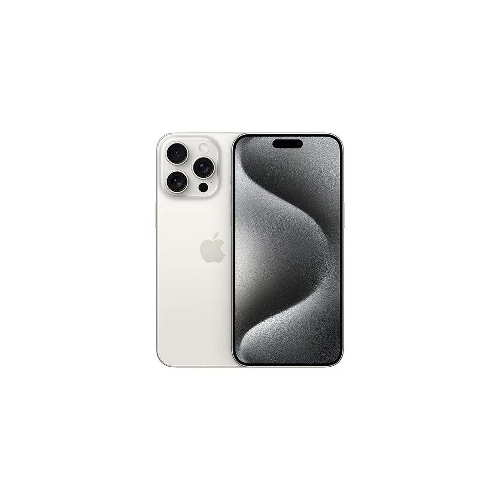 (White Titanium, 128GB) Apple iPhone 15 Pro | Refurbished | 128GB 256GB 512GB 1TB | All Colours | Unlocked | Warranty