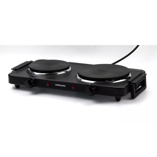 Cookworks 2500W Table Top Double Hotplate Hob 1