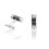 (Black) Silver Barrel Cufflinks Five Stripes Ribbed Design 1
