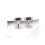 (Black) Silver Barrel Cufflinks Five Stripes Ribbed Design 3