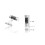 (Black) Silver Barrel Cufflinks Five Stripes Ribbed Design 4