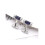 (Blue) Silver Barrel Cufflinks Five Stripes Ribbed Design 3