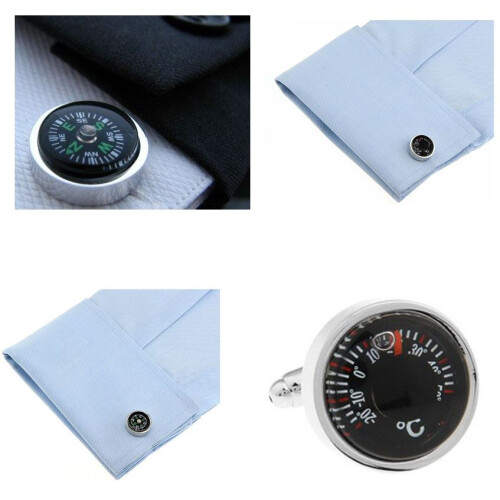 Working Compass And Temperature Cufflinks Novelty Present 1