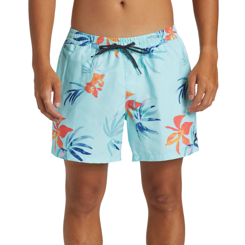 (S, Limpet Shell) Quiksilver Mens Everyday Mix Volley 15" Swim Swimming Trunks Shorts