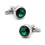 Charles William Elegant Silver Emerald Green Cufflinks with Shards 1