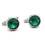 Charles William Elegant Silver Emerald Green Cufflinks with Shards 2