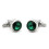 Charles William Elegant Silver Emerald Green Cufflinks with Shards 4