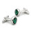 Charles William Elegant Silver Emerald Green Cufflinks with Shards 5