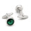 Charles William Elegant Silver Emerald Green Cufflinks with Shards 6