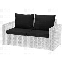 (Black, 2 Seater - 4 Pieces ) CUSHION PADS FOR KETER ALLIBERT GARDEN FURNITURE