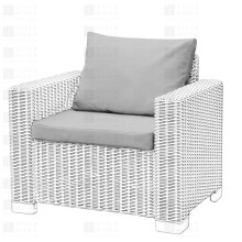 (Grey, Armchair - 2Pieces ) CUSHION PADS FOR KETER ALLIBERT GARDEN FURNITURE