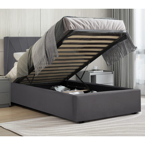 Velvet Ottoman Bed Frame With Storage