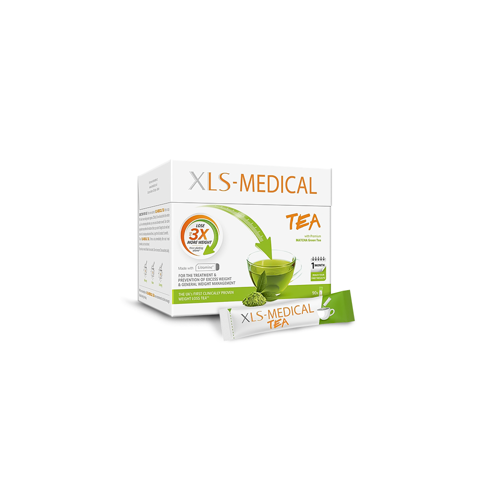 XLS Med Tea Reduce Calorie Intake of Dietary Fats 90 Sachets 30 Day Supply AUG22