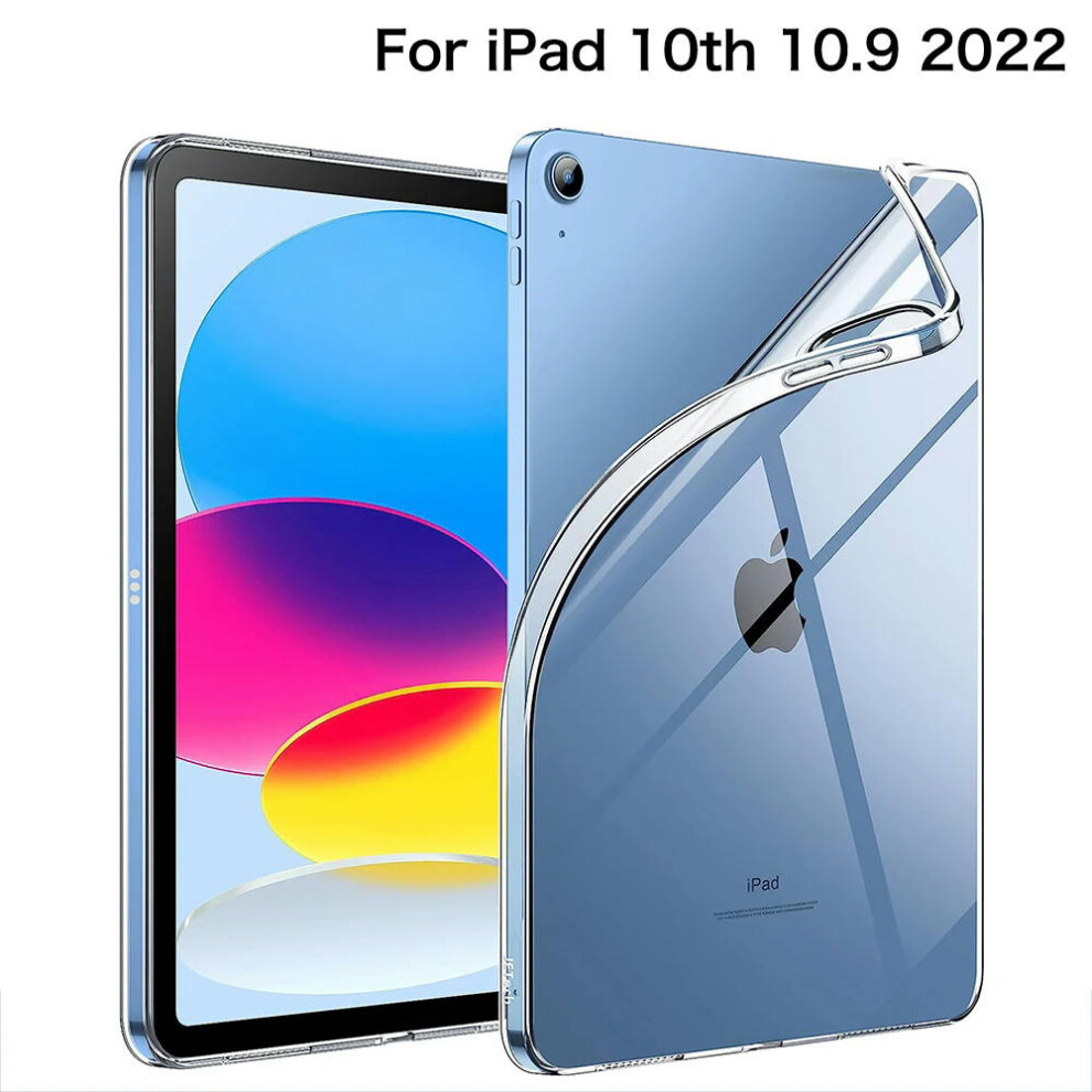 (For iPad 10th 10.9) For iPad 10th 10.9 2022 7 8 9th Gen 10.2 Air 5 2 4 Case TPU Silicon Transparent Cover For iPad Pro 9.7 10.5 '' 11'' Mini 3 4 5 6