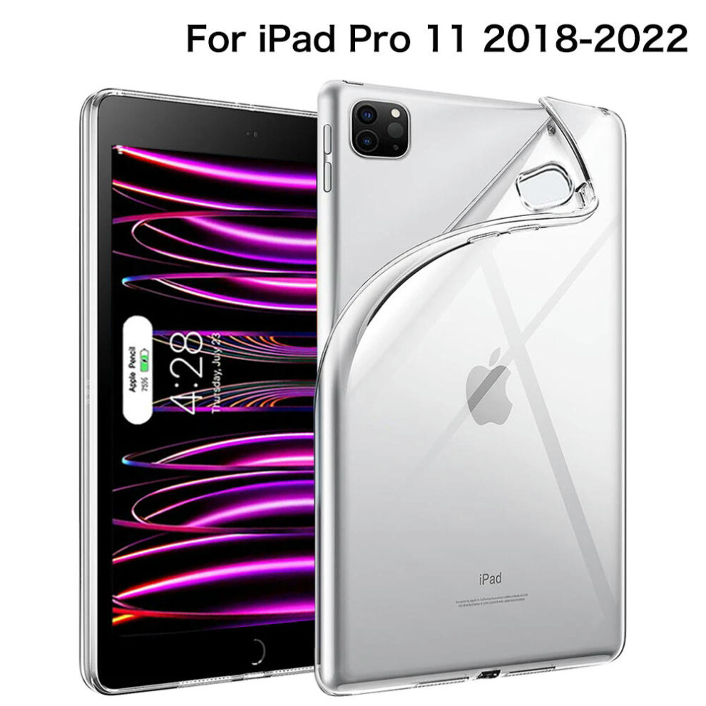 (For 11 2018-2022) For iPad 10th 10.9 2022 7 8 9th Gen 10.2 Air 5 2 4 Case TPU Silicon Transparent Cover For iPad Pro 9.7 10.5 '' 11'' Mini 3 4 5 6