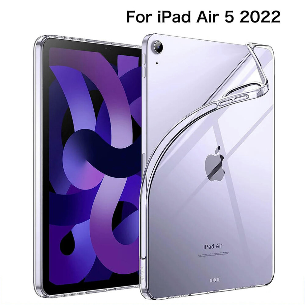 (For iPad Air 5 2022) For iPad 10th 10.9 2022 7 8 9th Gen 10.2 Air 5 2 4 Case TPU Silicon Transparent Cover For iPad Pro 9.7 10.5 '' 11'' Mini 3 4 5 6