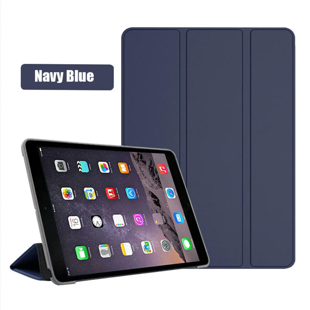 (Navy Blue, iPad Mini 5 2019) Smart Cover For iPad Mini4 5 6 7.9inch Ultra Slim PU Leather Case + PC transparent back case for Apple ipad mini 6 5 4 3