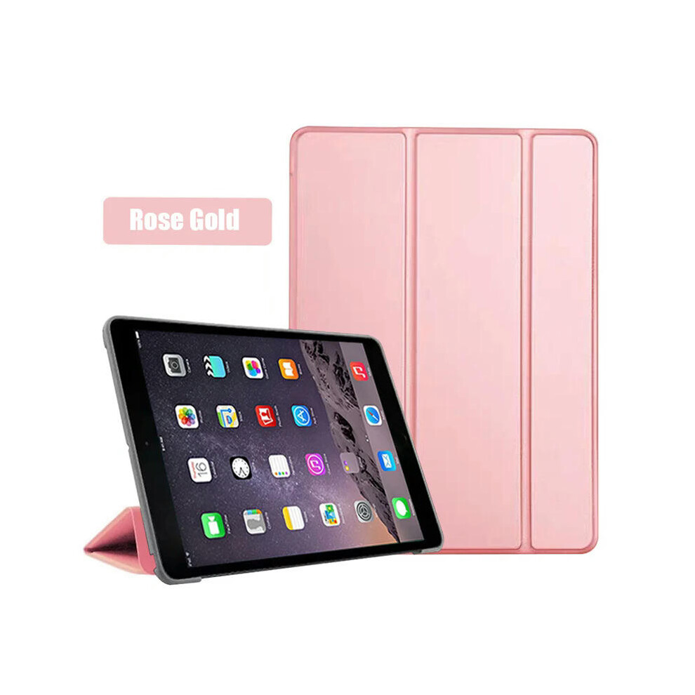 (Rose Gold, iPad Mini 4 2015) Smart Cover For iPad Mini4 5 6 7.9inch Ultra Slim PU Leather Case + PC transparent back case for Apple ipad mini 6 5 4 3