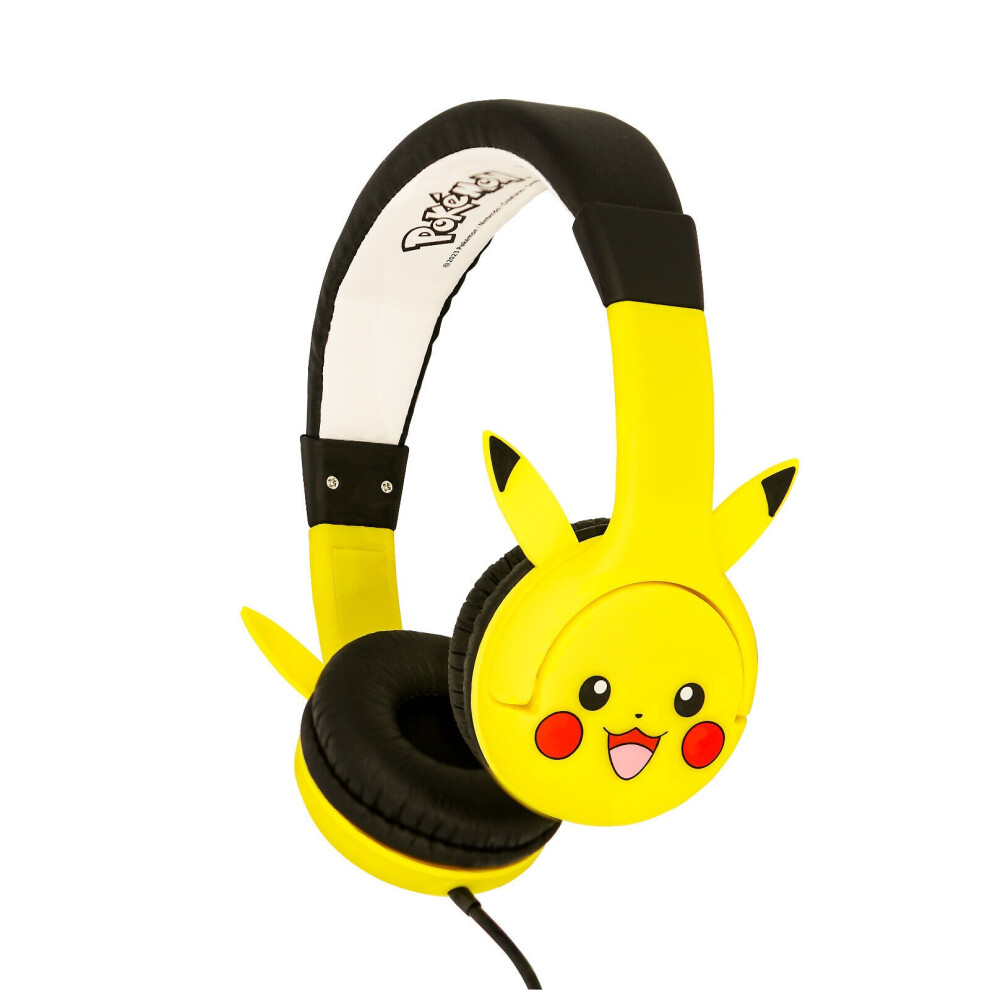 Pokemon Pikachu Moulded Pikachu Ears Childrens Headphones Yellow 5055371628402