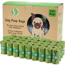 GREENER WALKER Poo Bags for Dog Waste 540 Extra Thick Strong 100% Leak Proof Biodegradable Dog Poo Bags (Green)