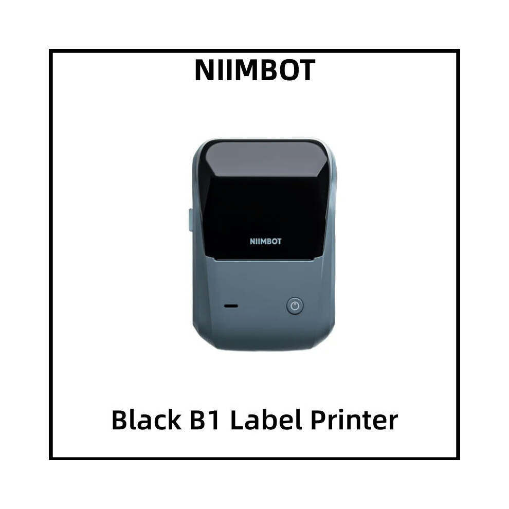 (Balck Label Printer) Niimbot B1 Label Printer Portable Handheld Thermal Printer Mini Barcode QR Code Sticker Paper Color Rolls Maker Cable