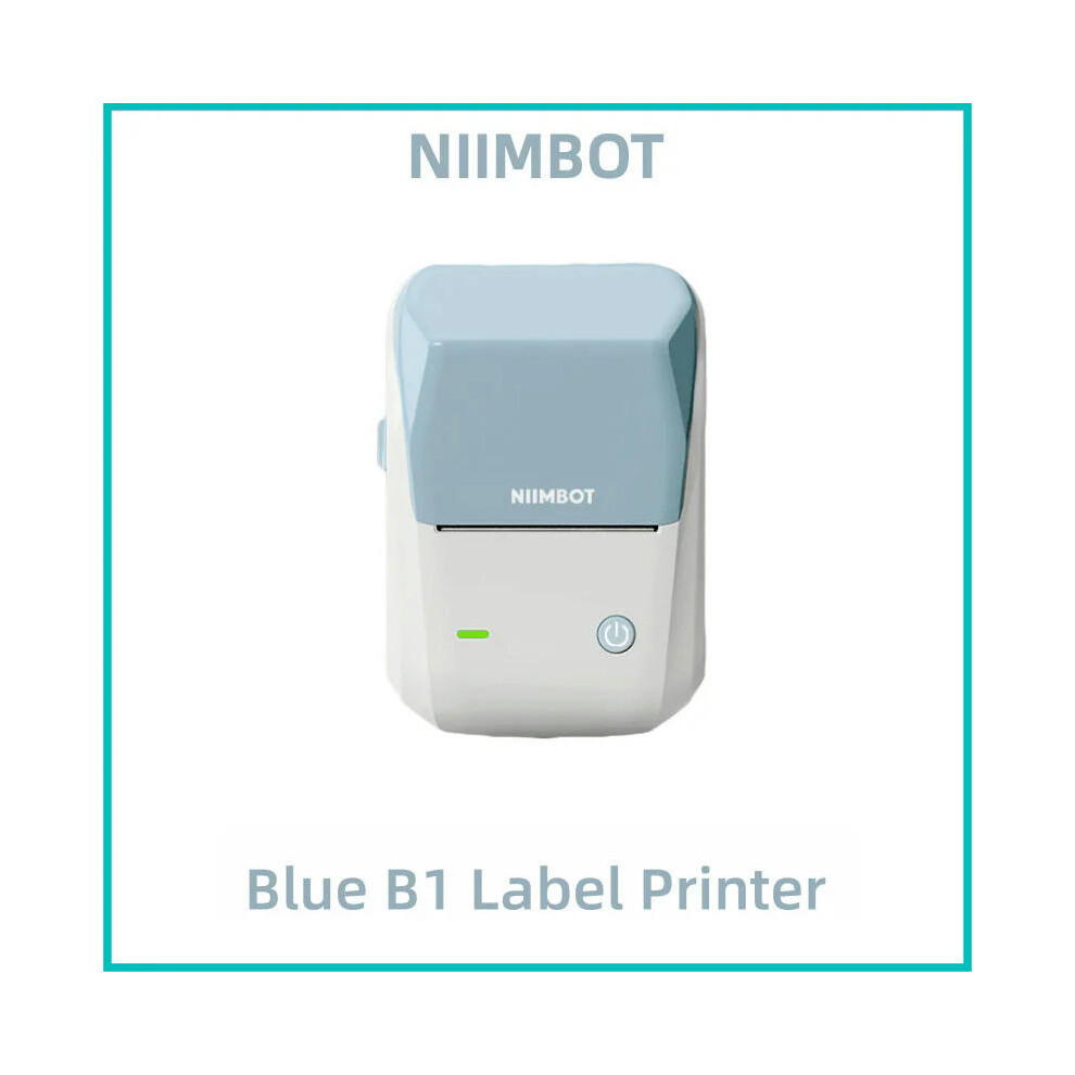 (Bule Label Printer) Niimbot B1 Label Printer Portable Handheld Thermal Printer Mini Barcode QR Code Sticker Paper Color Rolls Maker Cable