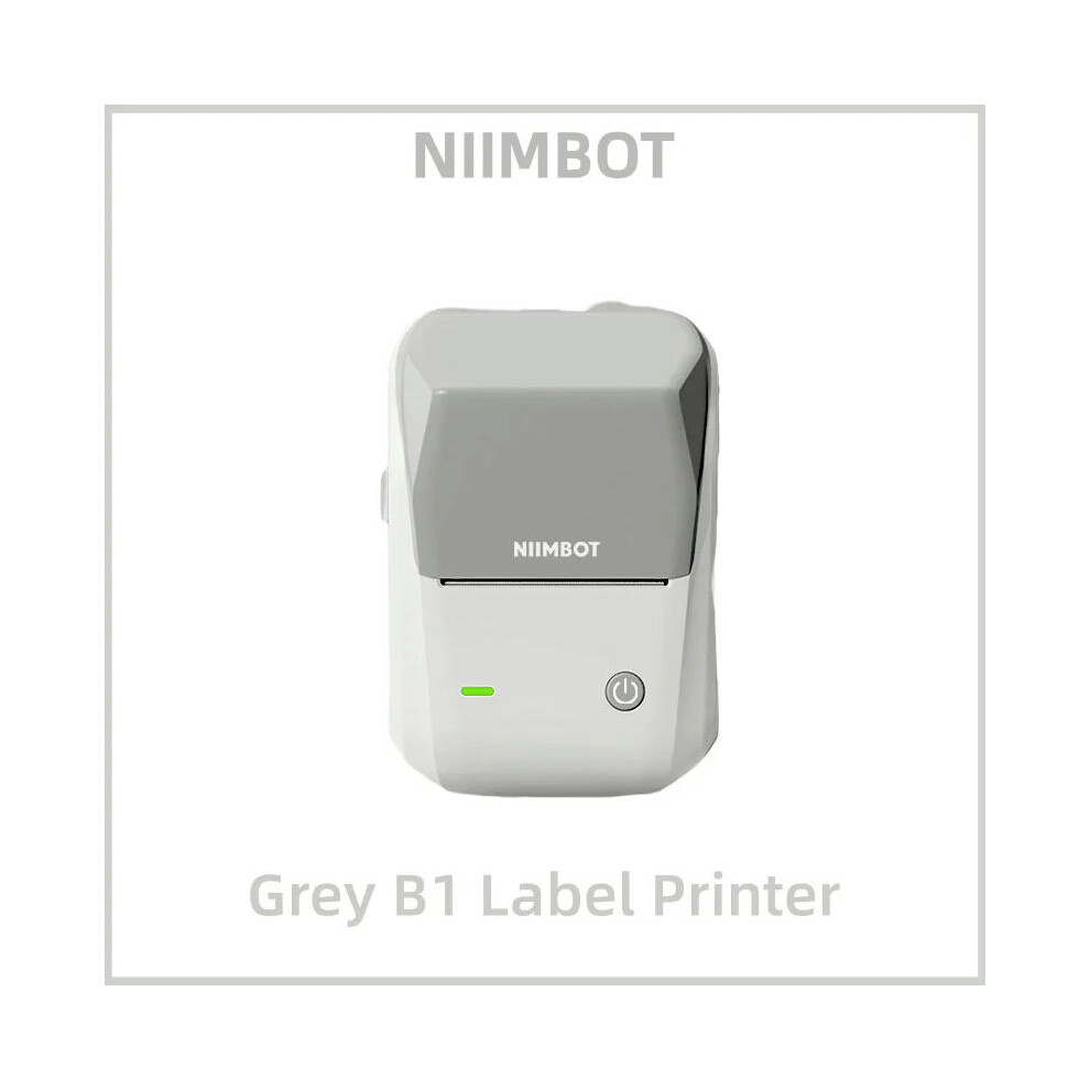 (Gary  Label Printer) Niimbot B1 Label Printer Portable Handheld Thermal Printer Mini Barcode QR Code Sticker Paper Color Rolls Maker Cable