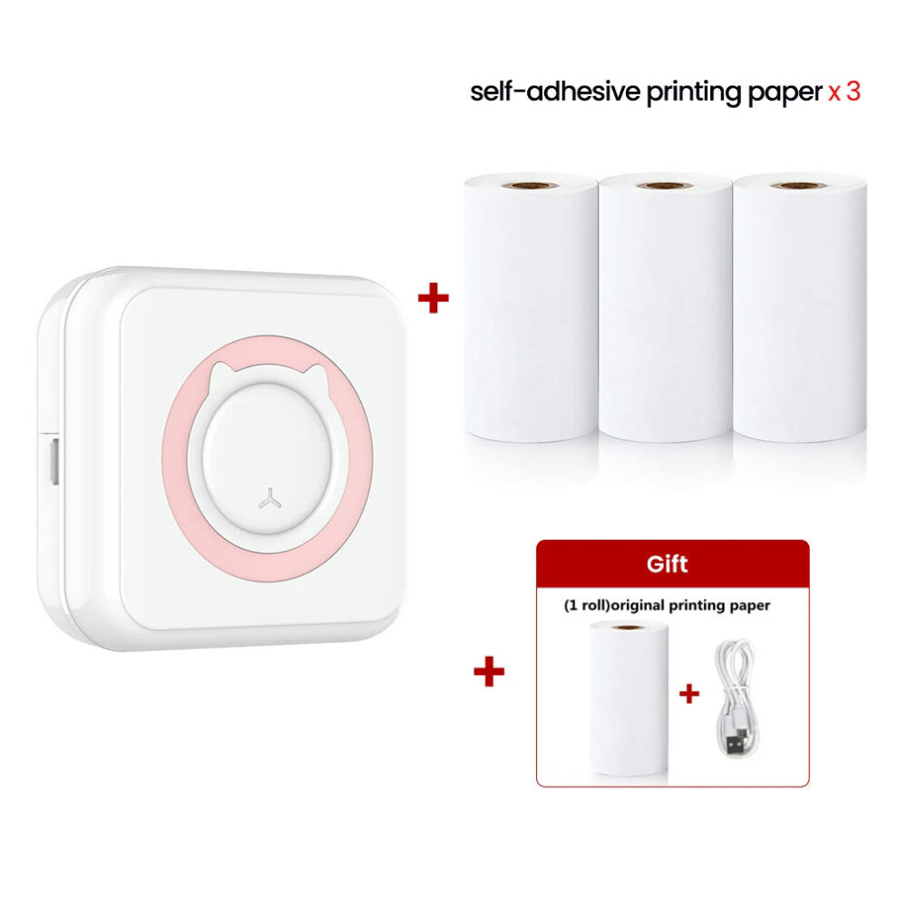 (AP 3 Self-adhesive) Mini Printer Thermal Printer Inkless Bluetooth Wireless Portable Pocket Self-adhesive Label Printer for Sticker Lable Maker