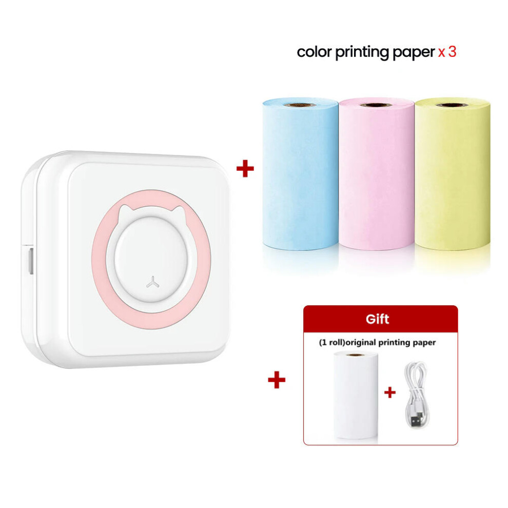 (AP 3 Color Thermal) Mini Printer Thermal Printer Inkless Bluetooth Wireless Portable Pocket Self-adhesive Label Printer for Sticker Lable Maker