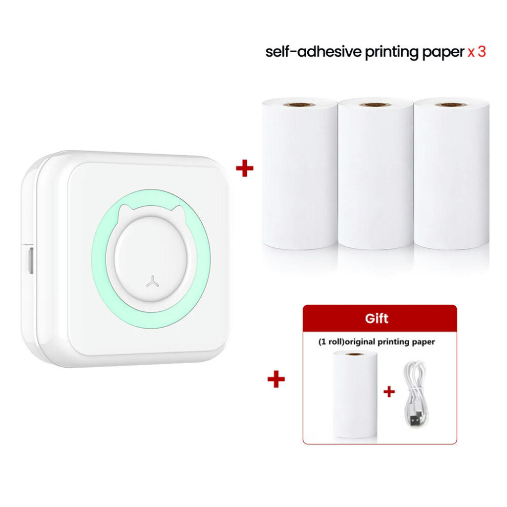 (AG 3 Self-adhesive) Mini Printer Thermal Printer Inkless Bluetooth Wireless Portable Pocket Self-adhesive Label Printer for Sticker Lable Maker