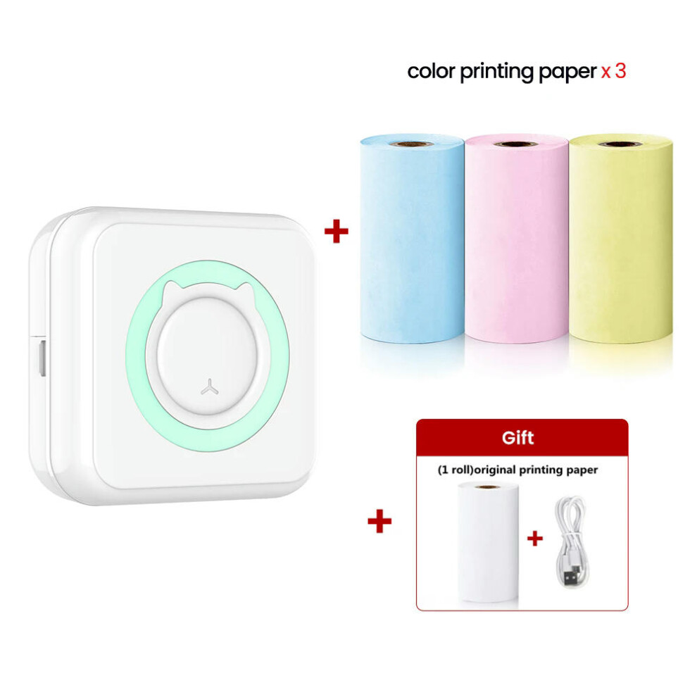 (AG 3 Color Thermal) Mini Printer Thermal Printer Inkless Bluetooth Wireless Portable Pocket Self-adhesive Label Printer for Sticker Lable Maker