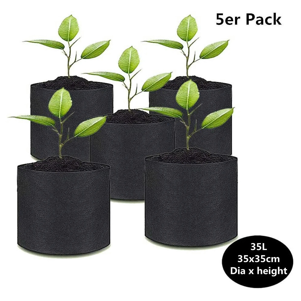 (35x35cm 35L) 5 PCS Planting Bag Black/Grey Potato Fabric Vegetable Seedling growing pot garden tools Eco-Friendly Grow bag