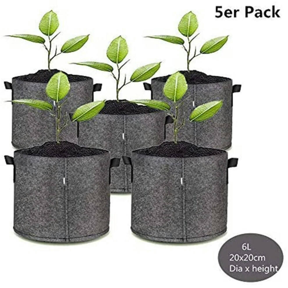 (grey 20x20cm) 5 PCS Planting Bag Black/Grey Potato Fabric Vegetable Seedling growing pot garden tools Eco-Friendly Grow bag