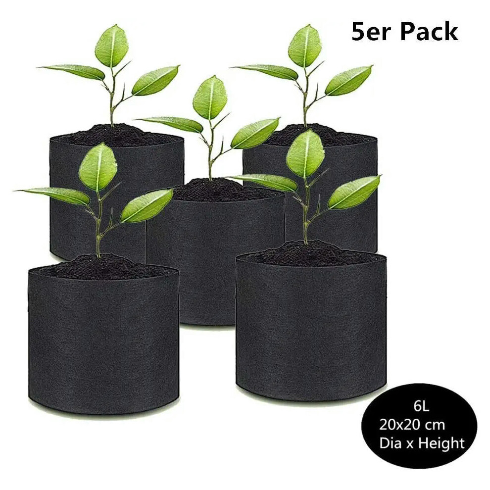 (20x20cm 6L) 5 PCS Planting Bag Black/Grey Potato Fabric Vegetable Seedling growing pot garden tools Eco-Friendly Grow bag