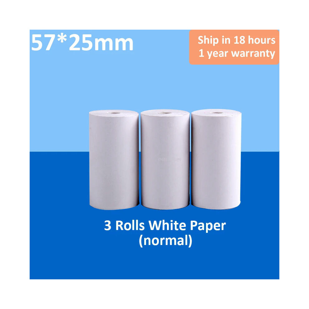 (3 white papers) Mini Portable Thermal Printer Paper Photo Pocket Thermal Printer Printing Wireless BT Connect Printers 200dpi Photo Lable