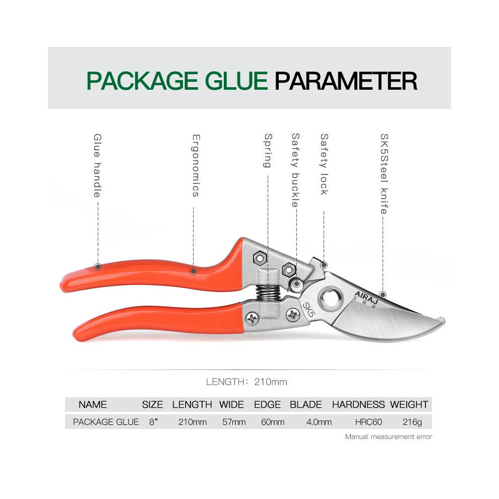 (2101) AIRAJ Pruning Shears, Which Used in Farms,Fruit Trees,Flowers and Other Home Garden Scissors Multi-Category Hand Tools