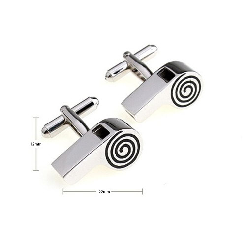 Charles William Whistle Referee Umpire Cufflinks Silver Colour 1