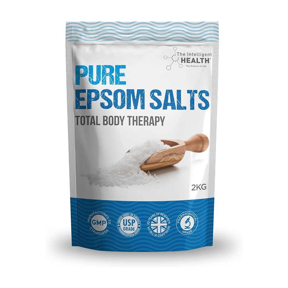 The Intelligent Health Pure Epsom Salts Magnesium Sulphate Bath Salt 2Kg Pack
