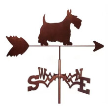 (Shaggy dog ??1) Black Metal Weather Vane Wind Indicator Weathercock Garden Shed House Decoration