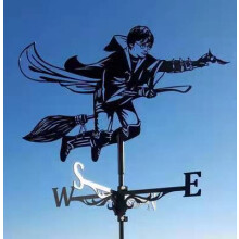 (Harry Potter weather vane) Black Metal Weather Vane Wind Indicator Weathercock Garden Shed House Decoration