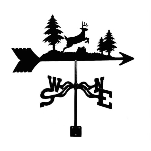 Black Metal Weather Vane Wind Indicator Weathercock Garden Shed House Decoration