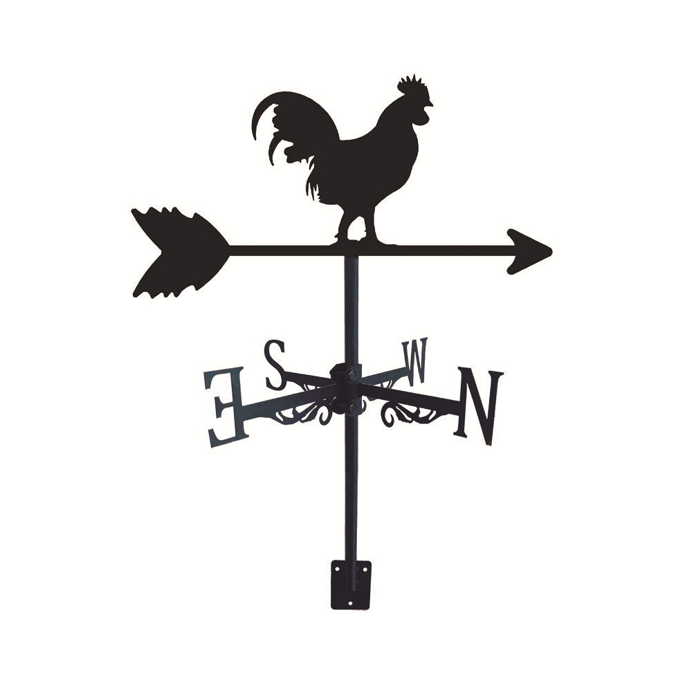 (Rooster 3 weather vane) Black Metal Weather Vane Wind Indicator Weathercock Garden Shed House Decoration