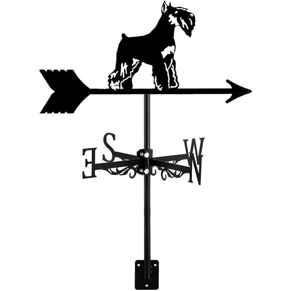 (Shaggy Dog 2) Black Metal Weather Vane Wind Indicator Weathercock Garden Shed House Decoration