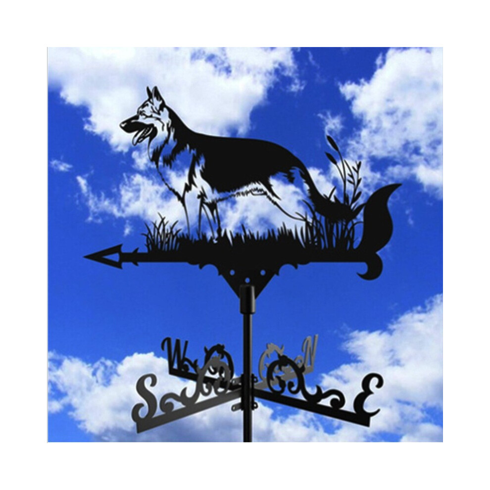 (Shepherd 1 weathervane) Black Metal Weather Vane Wind Indicator Weathercock Garden Shed House Decoration