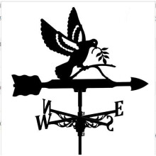 (Pigeon holding a branch in its mouth 2) Black Metal Weather Vane Wind Indicator Weathercock Garden Shed House Decoration