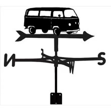 (The bus) Black Metal Weather Vane Wind Indicator Weathercock Garden Shed House Decoration