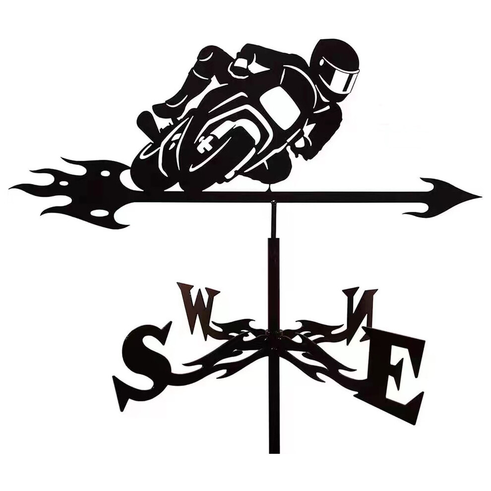 Closkye (Rider Weather Vane) Black Metal Weather Vane Wind Indicator Weathercock Garden Shed House Decoration
