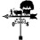 Black Metal Weather Vane Wind Indicator Weathercock Garden Shed House Decoration 9