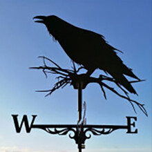 (Crow weathervane) Black Metal Weather Vane Wind Indicator Weathercock Garden Shed House Decoration